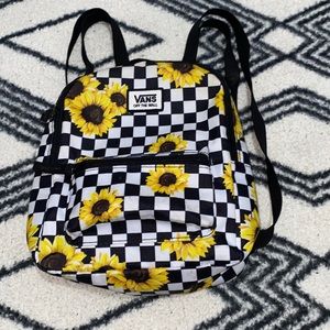 Van’s Checkered Sunflower Mini Backpack